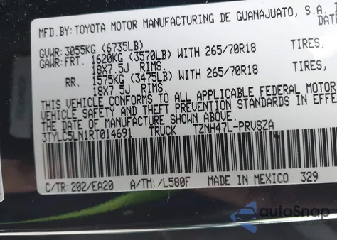 2024 Toyota Tacoma Hybrid Trd Off Road z USA, uszkodzony, nr VIN 3TYLC5LN1RT014691